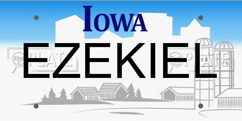 EZEKIEL Iowa License Plate