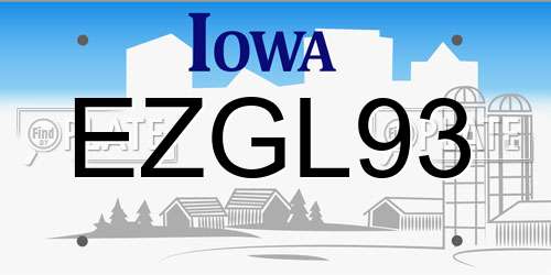 EZGL93 Iowa License Plate