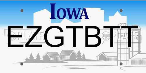 EZGTBTT Iowa License Plate