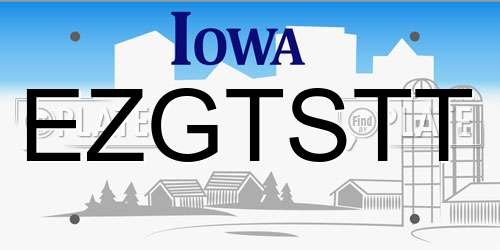 EZGTSTT Iowa License Plate