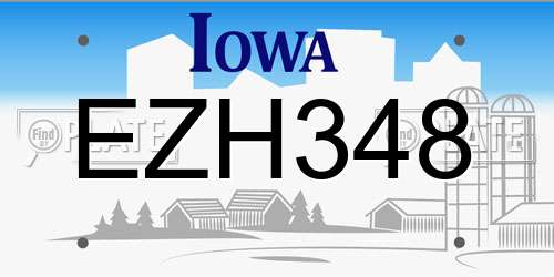 EZH348 Iowa License Plate