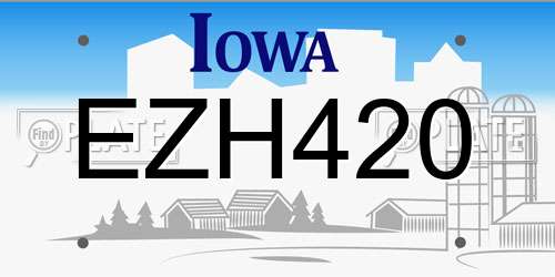 EZH420 Iowa License Plate