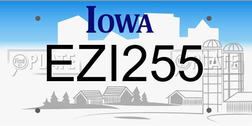 EZI255 Iowa License Plate