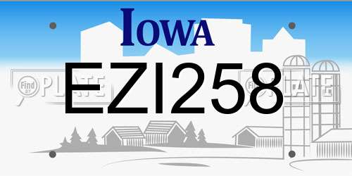 EZI258 Iowa License Plate