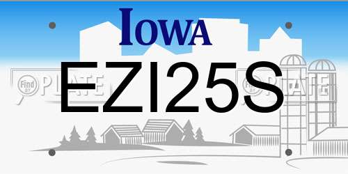 EZI25S Iowa License Plate