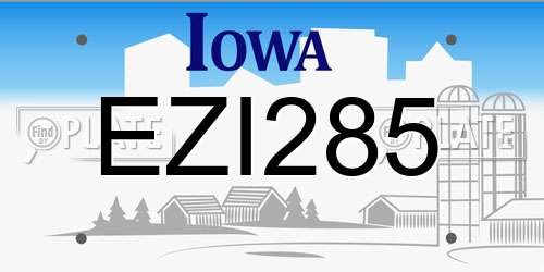 EZI285 Iowa License Plate