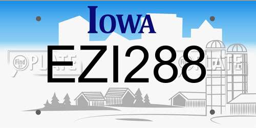 EZI288 Iowa License Plate