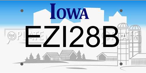 EZI28B Iowa License Plate