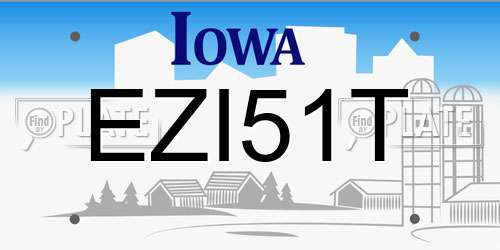 EZI51T Iowa License Plate
