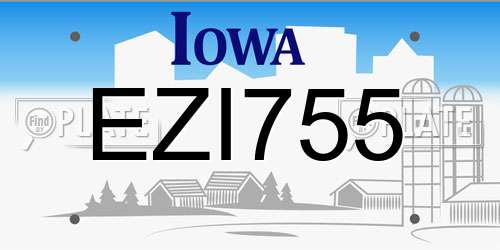 EZI755 Iowa License Plate