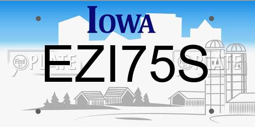 EZI75S Iowa License Plate