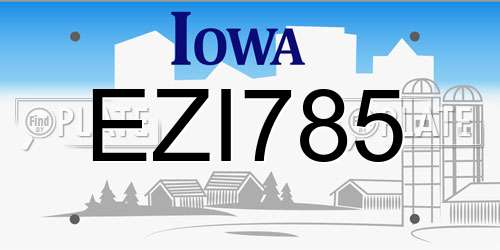 EZI785 Iowa License Plate