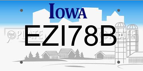 EZI78B Iowa License Plate