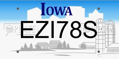 EZI78S Iowa License Plate