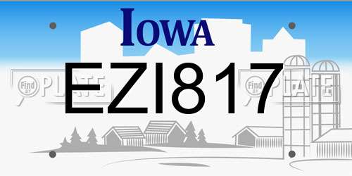 EZI817 Iowa License Plate