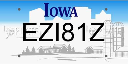 EZI81Z Iowa License Plate