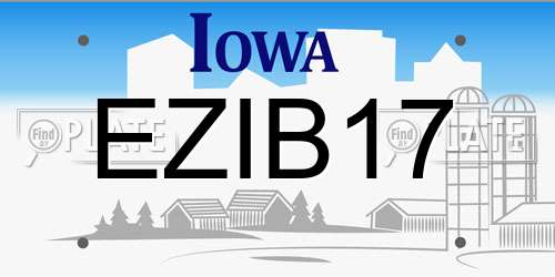 EZIB17 Iowa License Plate