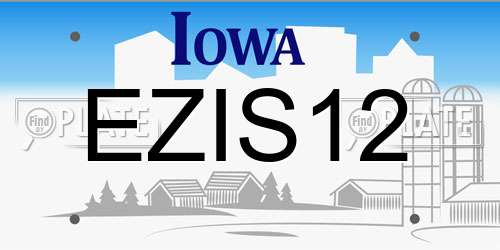 EZIS12 Iowa License Plate