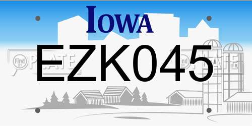 EZK045 Iowa License Plate