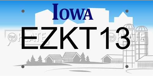 EZKT13 Iowa License Plate