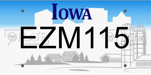EZM115 Iowa License Plate