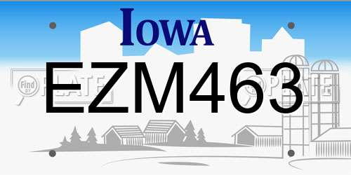 EZM463 Iowa License Plate