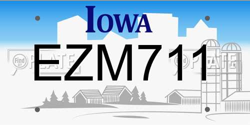 EZM711 Iowa License Plate