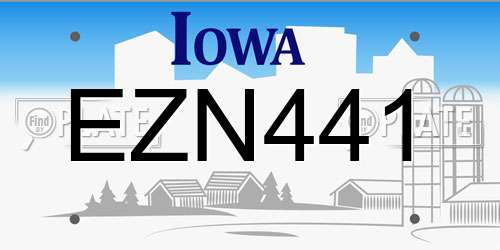 EZN441 Iowa License Plate