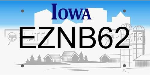 EZNB62 Iowa License Plate