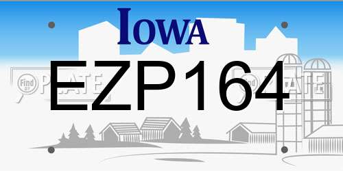 EZP164 Iowa License Plate