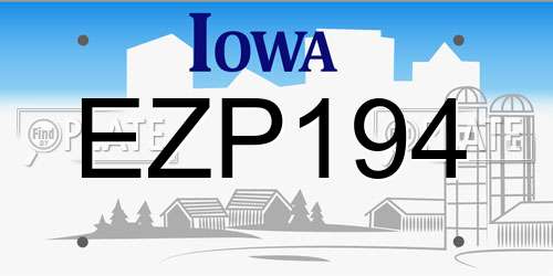 EZP194 Iowa License Plate
