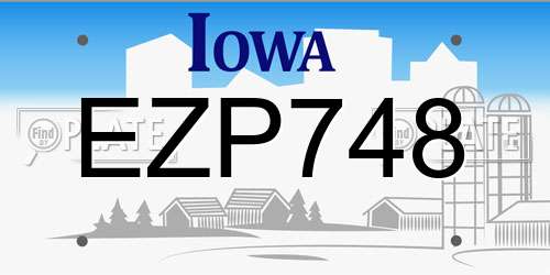 EZP748 Iowa License Plate
