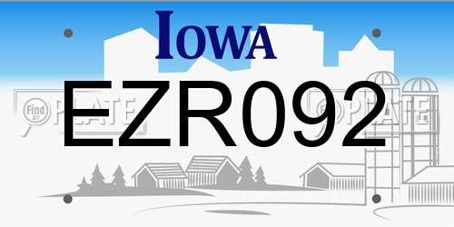 EZR092 Iowa License Plate