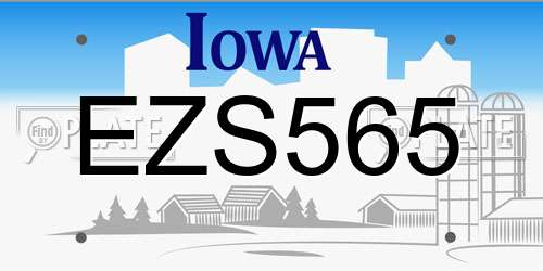 EZS565 Iowa License Plate