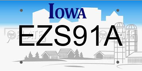 EZS91A Iowa License Plate