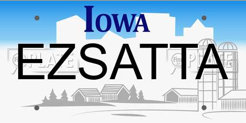 EZSATTA Iowa License Plate