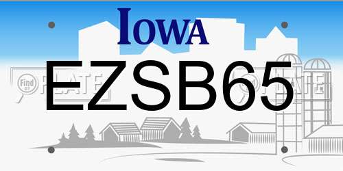 EZSB65 Iowa License Plate
