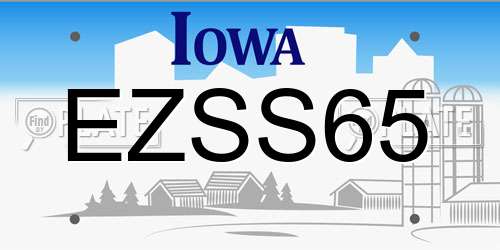 EZSS65 Iowa License Plate