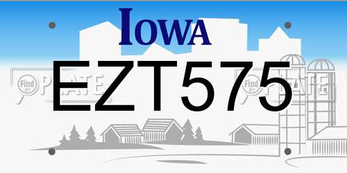 EZT575 Iowa License Plate
