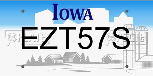 EZT57S Iowa License Plate