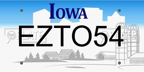 EZTO54 Iowa License Plate