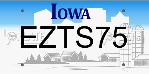 EZTS75 Iowa License Plate