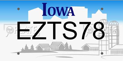EZTS78 Iowa License Plate