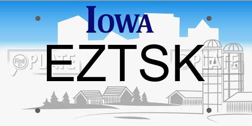 EZTSK Iowa License Plate