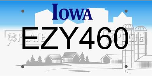 EZY460 Iowa License Plate