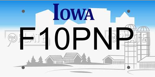 F10PNP Iowa License Plate