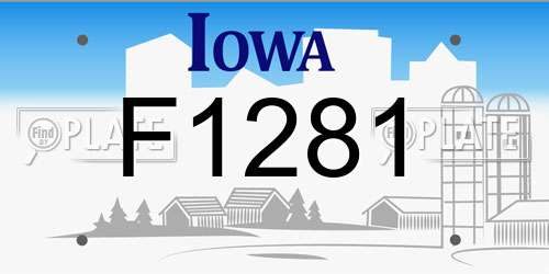 F1281 Iowa License Plate