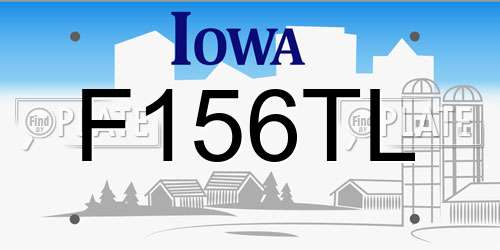 F156TL Iowa License Plate