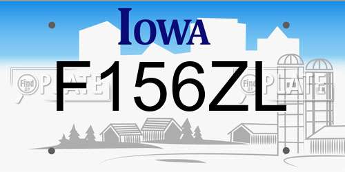F156ZL Iowa License Plate