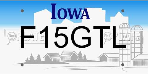 F15GTL Iowa License Plate